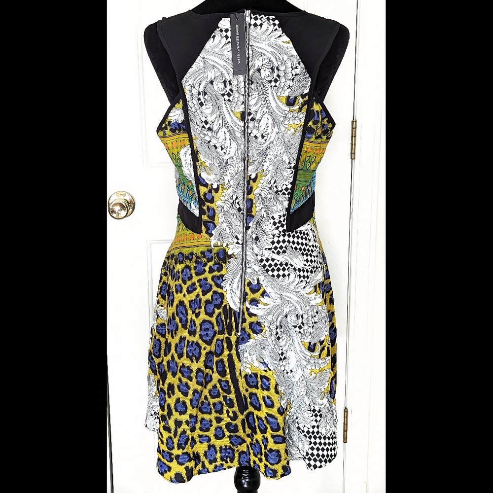 NWT W118 by WALTER BAKER Sz L CHLOE Back Zip Multi-Print Sleeveless Cotton Dress - Picture 3 of 3